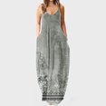 thumbnail image 2 of Robes Maxi pour Femmes Été Robe à Bretelles Spaghetti Grande Taille Décontractée Ample Plage Boho Robe d'Été avec Poches, 2 of 5