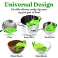 thumbnail image 2 of Colador - Colador de silicona ajustable con clip para ollas, sartenes y tazones - Aparatos de cocina, fideos, comida, regalos para mujeres, verde, 2 of 5
