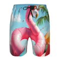 thumbnail image 3 of Logiee Tropical Flamingo Pool Float Print Mens Swim Trunks Quick Dry Board Shorts,Breathable Hawaii Beach Shorts Swimwear Bathing Suits-, 3 of 6