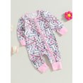 thumbnail image 3 of Bagilaanoe Newborn Baby Girl Boy Jumpsuits Cartoon Print  Long Sleeve Bodysuit 3M 6M 12M Infant Zipper One Piece Romper, 3 of 8