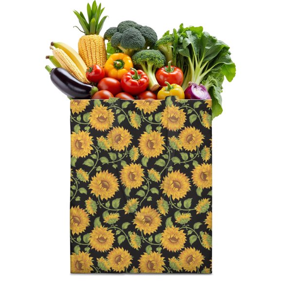 Sac Fourre-Tout en Toile Tournesol et Papillon Vintage – Style Ferme Rustique Réutilisable