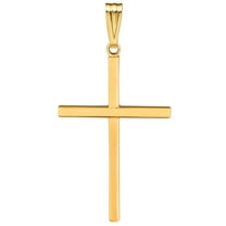 Real Genuine 14K Yellow Gold Filled Cross 1 1/2 Inch Religious Crucifix Necklace Pendant Charm for Men and Women Golds