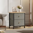 thumbnail image 2 of CONCETTA 2-Drawer Fabric Storage Dresser, Nightstand for Bedroom, Closet, Storage Furniture for Adults, Dark Green, 2 of 7