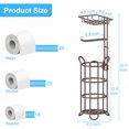 thumbnail image 3 of stusgo Toilet Paper Holder Free Standing, Portable Stainless Steel Toilet Paper Roll Storage Rack, Toilet Paper Roll Dispenser with Top Storage Shelf for Bathroom (Bronze), 3 of 7
