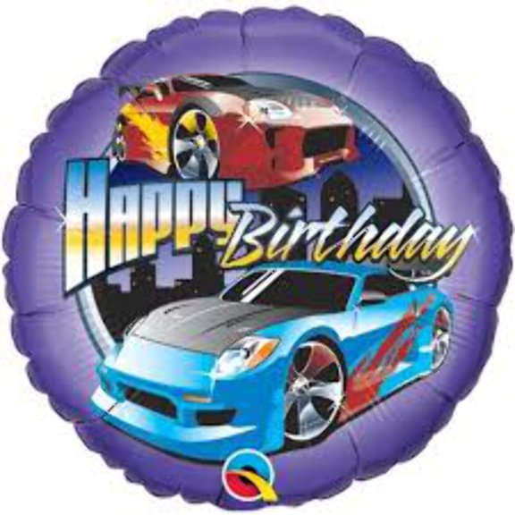 Happy Birthday Race Car 18 Inch Foil Mylar Balloon [99096]