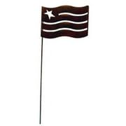 Village Wrought Iron RGS-72-B Flag Rusted Garden Stake