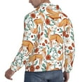 thumbnail image 6 of Naloa Foxes and Floral Harmony Men's Casual Hooded Collar Drawstring Hoodies Pullover Sweatshirts Casual Long Sleeve Shirts-4X-Large, 6 of 7