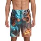 thumbnail image 1 of Balery Blue Dragon And White Tiger Pantalones cortos de pijama de punto de algodón para hombre con cinturilla y bolsillos-Medium, 1 of 6