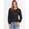 thumbnail image 4 of Top Henley de Punto Waffle de Manga Larga para Mujer ANRABESS Talla M, 4 of 7