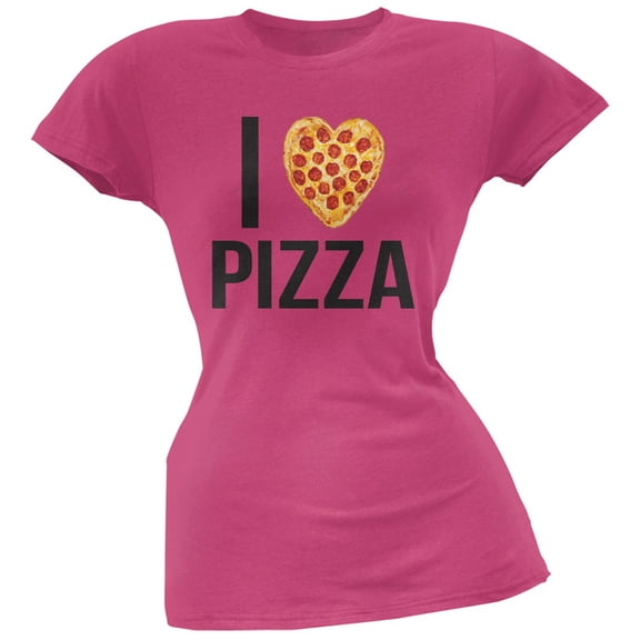I Heart Pepperoni Pizza Pink Soft Juniors T-Shirt