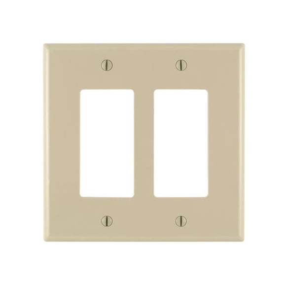 Leviton R51-PJ262-00I 2-Gang Milieu Taille Decora Gfci Dispositif Mur Plaque&44; Ivoire