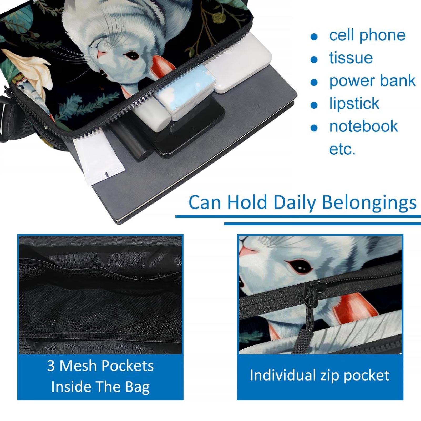 Chinchilla Lightweight Adjustable Fanny Pack Sling Bag with Extension Strap Crossbody Bag Unisex