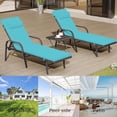 thumbnail image 4 of ASJMR Wicker Chaise Lounge Outdoor Set of 3,Adjustable Patio Armchair Recliner with Side Table and Cushions,Green, 4 of 6