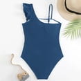 thumbnail image 5 of Kiijoy Girls Ruffle One Shoulder One-Piece Swimsuit Beach UPF 50+ Bathing Suit, Sizes 8-16, 5 of 5