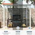 thumbnail image 4 of MEISSALIVVE 5' x 8' Hardtop Wall Mounted Gazebo Pergola, Lean-to Metal Awning with Sloped Roof, Outdoor Shelter for Patio, Deck, Backyard, White, 4 of 10