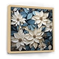 thumbnail image 2 of Designart "Blooming Brush Of White And Blue Poinsettias V" Poinsettias Floater Framed Wall Art Living Room, 2 of 5