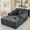Gray, variant on 67" Oversized Chaise Lounge Chair Indoor, Plush Corduroy Chair, Sofa Bed Sleeper Couch, Cozy Reading Chair with Wide Armrest, Cloud Chair with 3 Pillows, Boneless Couch for Living Room,Bedroom, Black