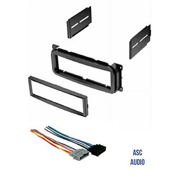 ASC Audio Car Stereo Dash Kit and Wire Harness to install a Single Din Radio for some Chrysler Dodge Jeep Plymouth - Compatible Vehicles listed below