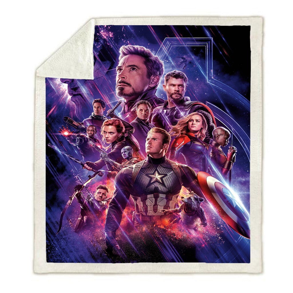 Aiouniya Avengers Hulk Spider Man Iron Man Captain America Funny Character Blanket 3d Print Sherpa Blanket On Bed Home Textiles Gifts Other