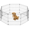 thumbnail image 5 of 24" 8-Panel Metal Pet Dog Puppy Playpen, Indoor/Outdoor Dog Fence, 58 x 58 x 24, Foldable, Customizable, Black, 5 of 6