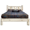 thumbnail image 2 of Montana Collection Twin Platform Bed w/ Laser Engraved Moose Design, Clear Lacquer Finish, 2 of 7