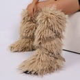 thumbnail image 5 of Women Winter Warm Fluffy Faux Mongolian Fur Knee High Snow Boots Girl's Stylish Thick Sole Long Boots, 5 of 5