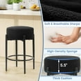 thumbnail image 5 of Counter Height Bar Stools, Set of 2, 24" Modern Backless Bar Stools, Ideal for Kitchen Counter, Kitchen Island, Boucle Sherpa Padded Cover, with Round Soft Seat and Foot Rest, Black, 5 of 13