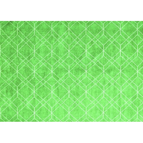 Ahgly Company Indoor Rectangle Abstract Green Contemporary Area Rugs, 4' x 6'