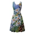 thumbnail image 5 of Vestido sin mangas informal sin mangas para mujer, vestido con cuello redondo y estampado floral de verano para la playa Pompotops ghjkhdj1544, 5 of 5