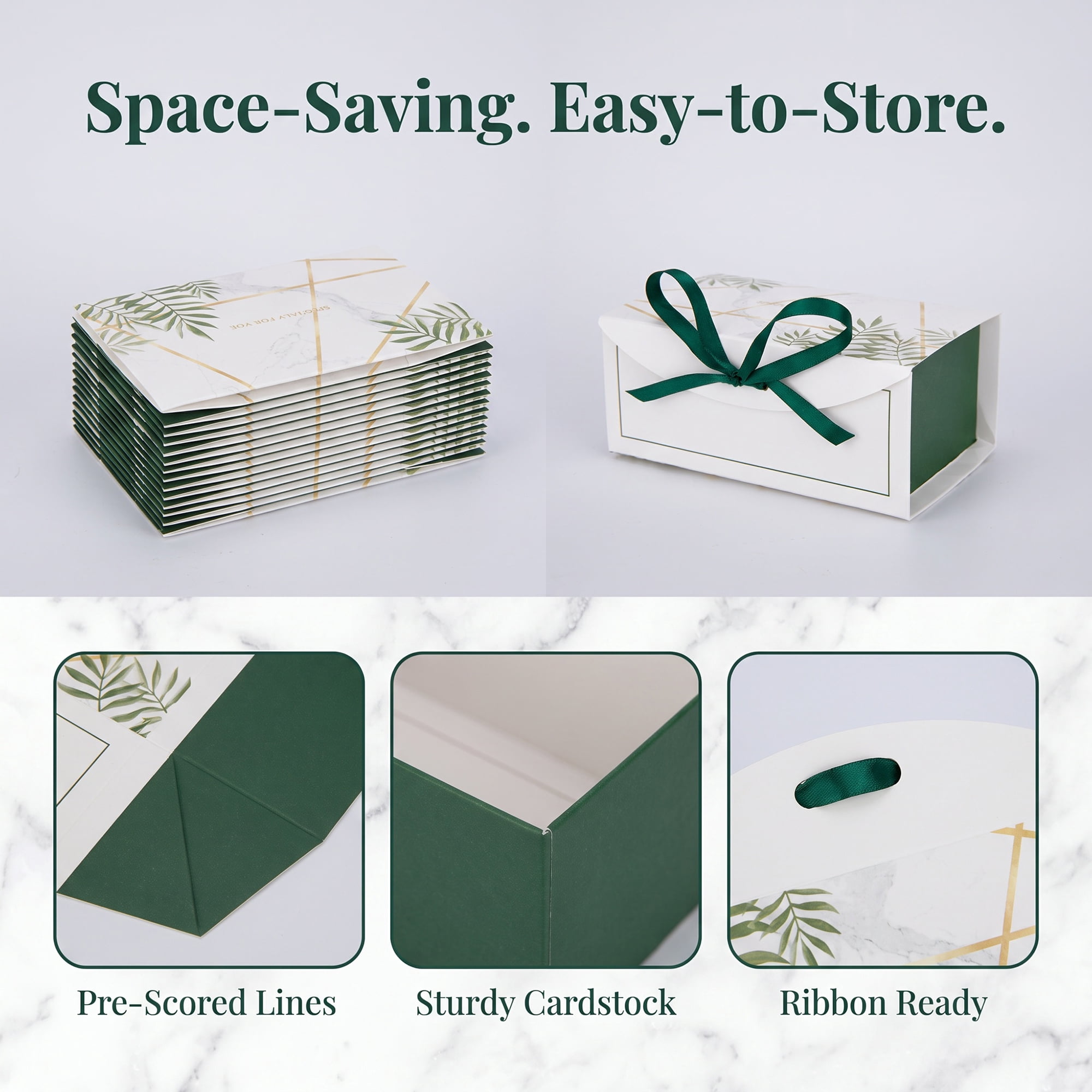 Unique Bargains Flat Packed Easy to Assemble Paper Treat Boxes 4.3"x 2.4"x 1.8" Green