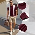 thumbnail image 7 of Lumtrix Mens Mock Turtleneck Shirts Short Sleeve Casual Shirts Fitted Solid Color Pullover Tops Wine M, 7 of 7