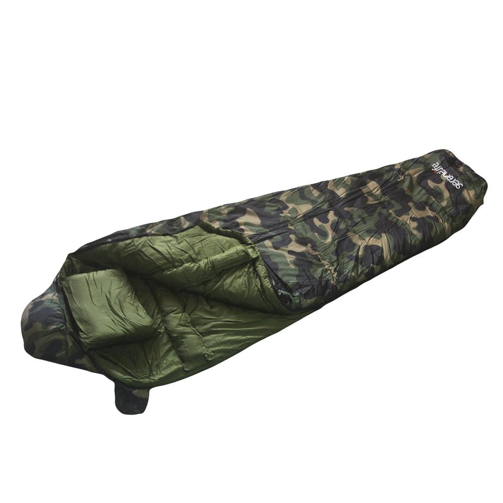 SereneLife SLSCA5 Mummy Sleeping Bag + Travel Pillow w/ Compact