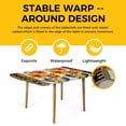 thumbnail image 4 of Spring Daisy Table Cloths for 3 Foot Rectangle Tables, Brown Modern Abstract Art Dots Floral Patio Waterproof Elastic Fitted Tablecloths, Washable Rectangular Table Cover for Camping, 4 of 8