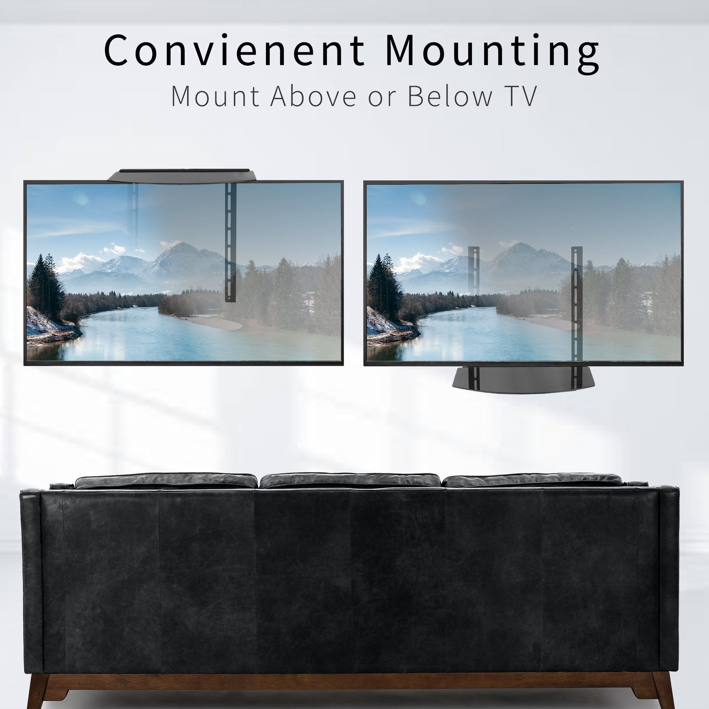 VIVO Under or Above VESA TV Wall Mount Shelving Bracket AV Component Glass Shelf