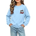 thumbnail image 6 of UKHCCC Boys Girls Cherry Leopard Bow Crewneck Sweatshirt, Oversized Long Sleeve Graphic Pullover for Kids Ages 1-13, Casual Fall Winter Top, 6 of 7
