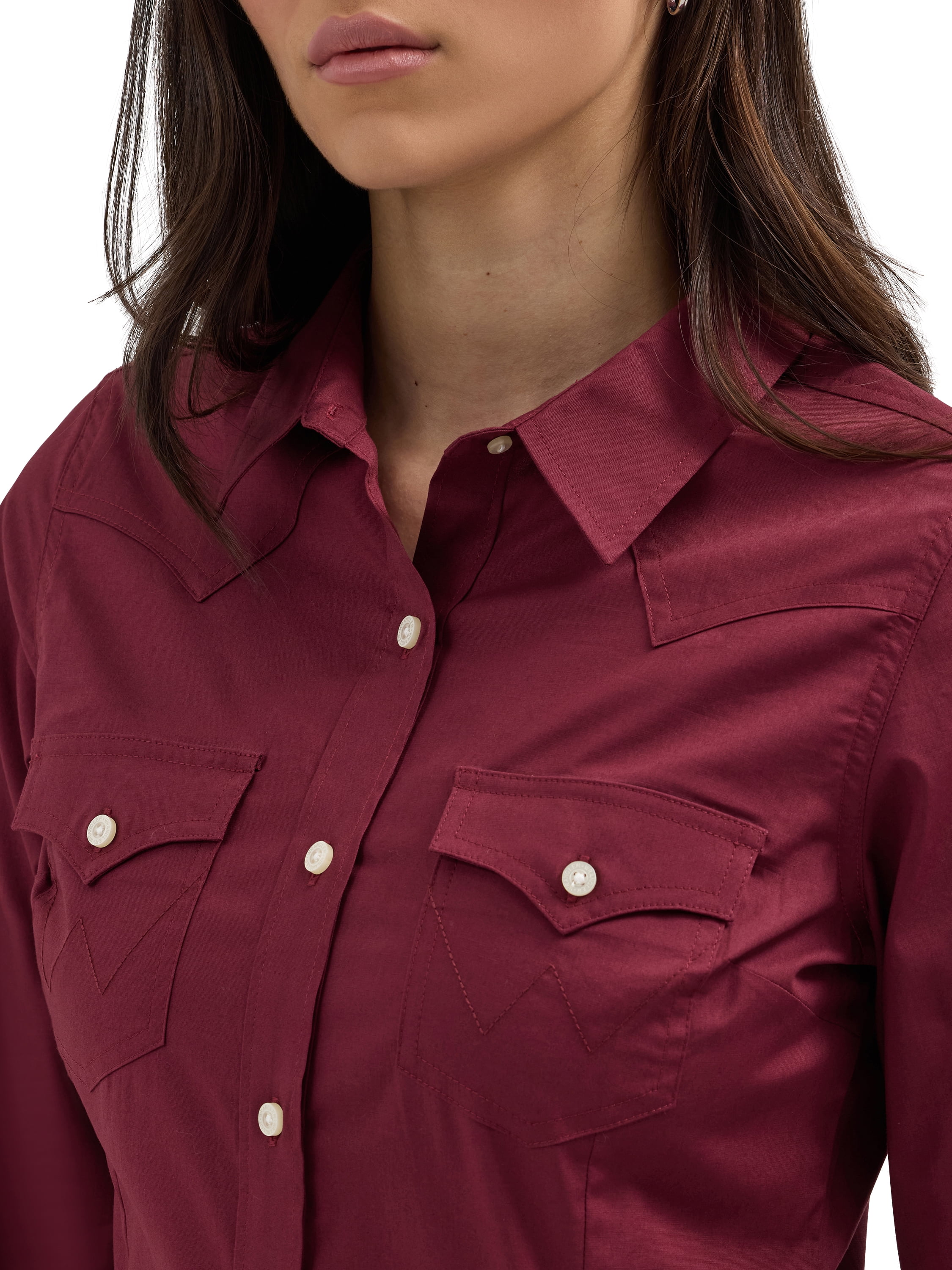 Wrangler® Women's Western Long Sleeve Button Front Shirt
