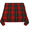 thumbnail image 3 of Checkered Christmas Tablecloth Square 60x60 Inch Red Green Plaid Table Cloth,Stain Resistance Retro Winter Xmas Holiday Table Covers for Kitchen Dining,Small Tablecloth for Party Picnic, 3 of 6
