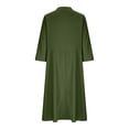thumbnail image 5 of vigerkar Womens Cotton Linen Maxi Dress V Neck 3/4 Sleeve Pockets Flowy Boho Casual Summer Dress for Vacation & Daily (AG, M), 5 of 5