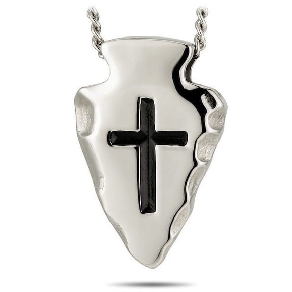 Women's Stainless Steel Arrowhead Necklace-2 Samuel 22:2 by Shields of Strength