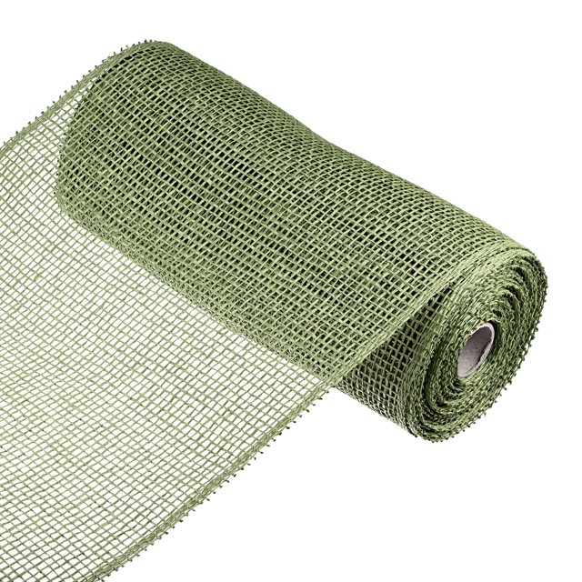 Unique Bargains PP Burlap Mesh 10' x 10 Yards Decorative Wrapping Ribbon, Dark Green 1 Roll