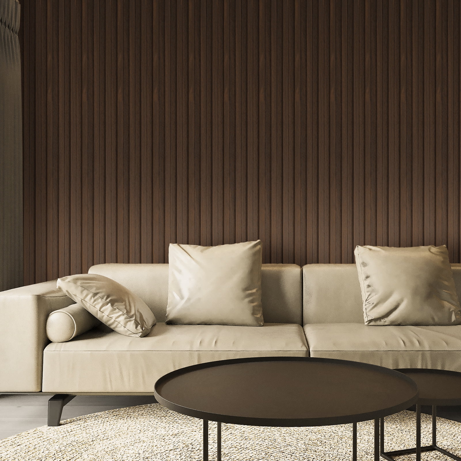 Art3d 4-Piece 104'' x 5.7''x 0.67'' Solid Wood Slat Wall Panels for Interior and Ceiling Decor,16.5 Sq.ft/Case,Walnut