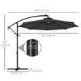 thumbnail image 3 of Outsunny 8.8FT Patio Umbrella, Garden Parasol w/ LED Lights, Grey, 3 of 10