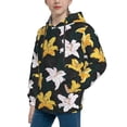 thumbnail image 2 of Lsque Lilies Flowers Patten Youth Hoodie Sweatshirt Pullover with Kangaroo Pocket Boys and Girls Hoodie Warm Hoodie for Kids-X-Large, 2 of 6