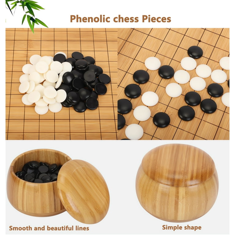 Petoto 19 X 19 Go Game Set and Chinese Chess at Back Side, Bamboo