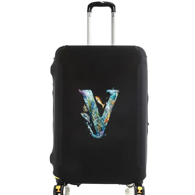 Housses de Valise Housse de Protection Valise de Voyage Anti-Rayures Housse Anti-Poussière Réutilisable Housse Anti-Poussière Lavable Motif Imprimé Poisson Lettre 8 Poisson Lettre Y L