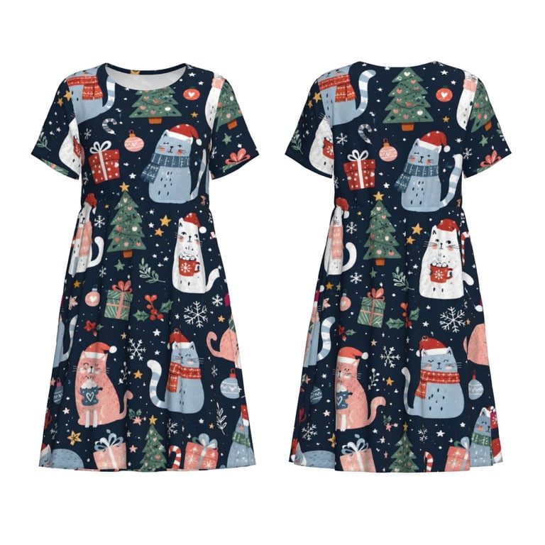 womens christmas cat dress Christmas Cat Dresses For Women Who Love Kitties!  Meow As Fluff