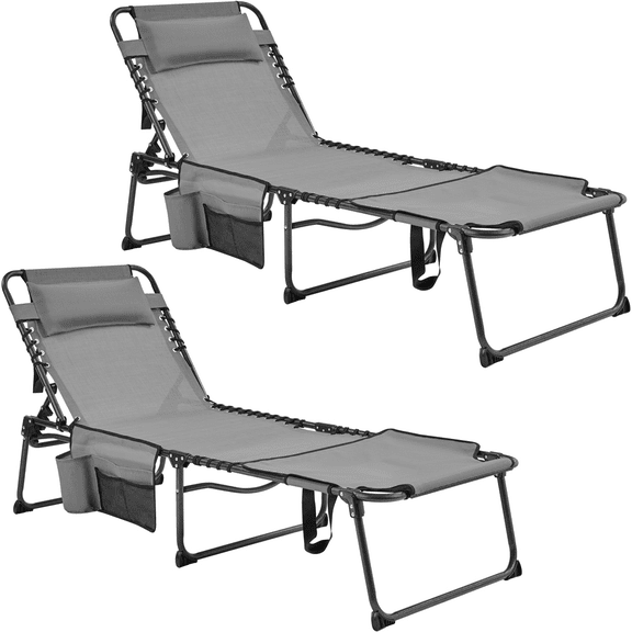Renwick Outdoor Folding Tanning Chair with Face Hole, Gray