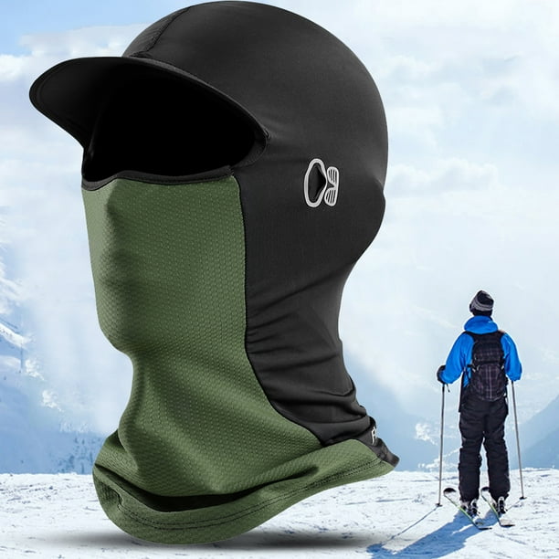 Pasamontañas De Moto Gorras de ciclismo Mascarilla facial transpirable para ciclismo Pesca Senderismo (Verde militar)