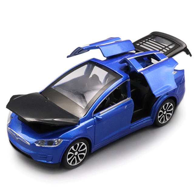 1:36 High Simulation Car Model for Tesla Alloy Car Model Diecasts Toy Vehicles Toy Cars Boy Toys Pull Back Kid Gifts Blue