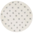 thumbnail image 2 of Unique Loom Whimsy Kids Collection Area Rug - Stars (3' 3" Round Daisy White/Ivory), 2 of 9